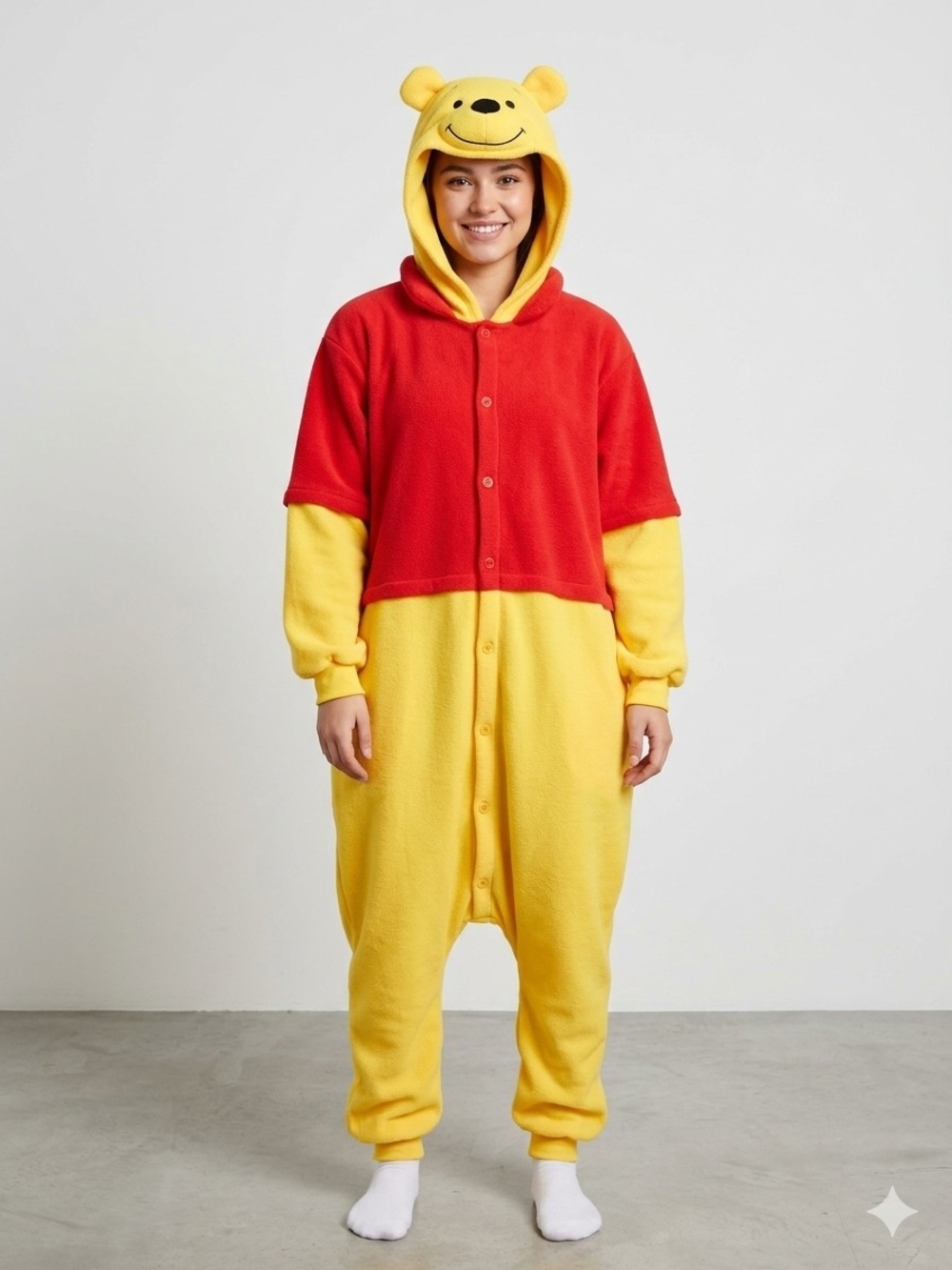 Winnie the Pooh Fleece Character Onesie Jumpsuit – Adult One-Piece Hoodie Pajama